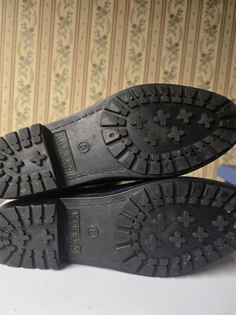 Lauren Ralph Lauren Black Plaid Tall Rain Boots with Buckle - Picture 5 of 5